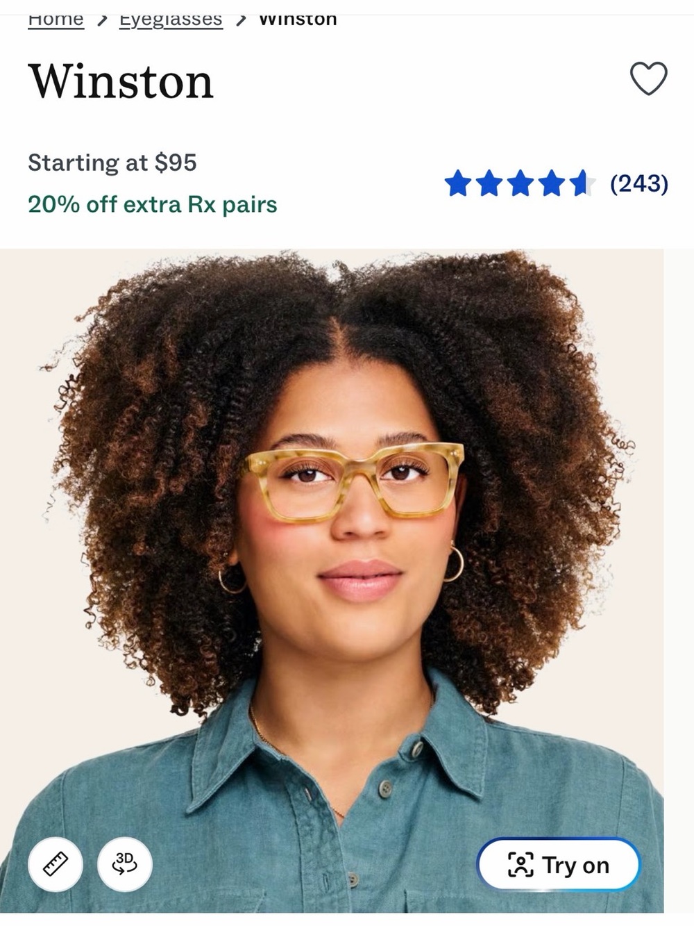 Warby Parker Winston Glasses (Praline Tortoise)